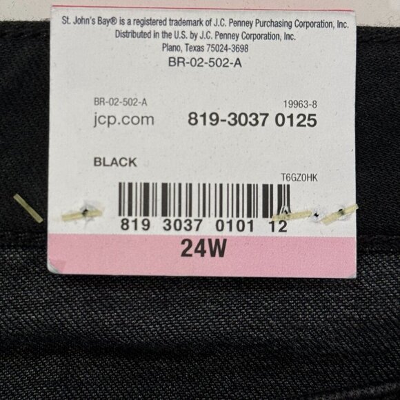 St. Johns Bay Jeans Womens 24W Black Bootcut Secretly Slender Mid-Rise Pants NEW - Picture 7 of 16